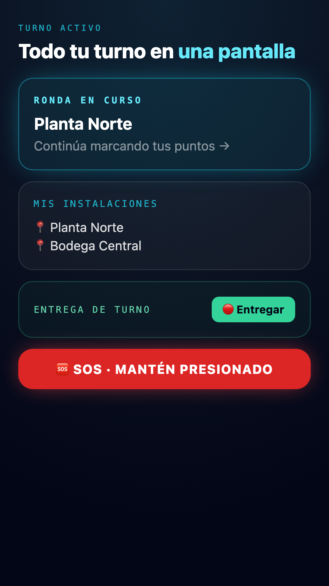 Sentil — Panel del turno